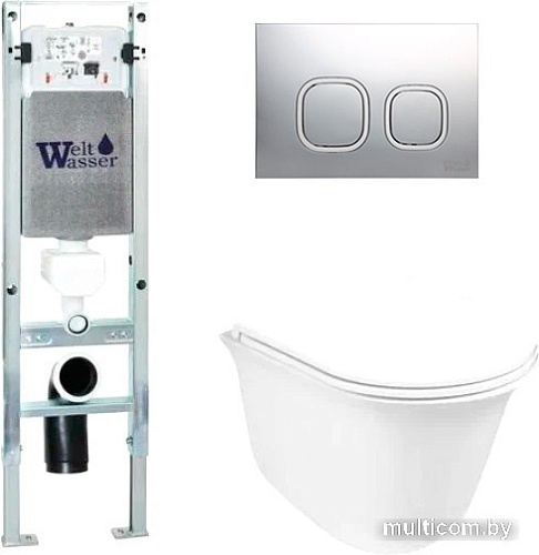 Унитаз WeltWasser Telbach 004 GL-WT + Amberg 350 ST + Amberg RD-MT CR (белый глянцевый/хром матовый)