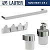 Набор аксессуаров для ванной Lauter 21TS3018 + 21TS3020 + 21TS3008 + 21TS3005 (Chrome, 4 предмета)