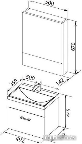 Aquanet Комплект мебели для ванной комнаты Верона 50 287650