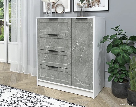 Тумба Интерлиния Концепт Тренд КТ-Т90 (белый платинум/керамика)