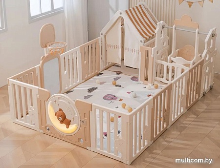 Игровой манеж UNIX kids DeLuxe House&Storage 180х200 Camel PPLXSWHS200WC