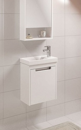 Runo Тумба с умывальником Runo Микра 40 правая + Como 40 (подвесная, белый)