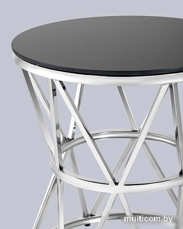 Журнальный столик Stool Group Вива 50x50 EET-080 (стекло черное/сталь серебристый)