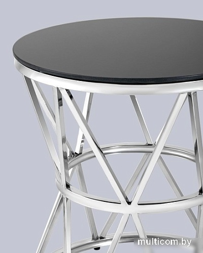 Журнальный столик Stool Group Вива 50x50 EET-080 (стекло черное/сталь серебристый)