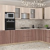 Готовая кухня Интерлиния Мила 1.88x3.2 правая (шимо светлый/шимо темный/малага)