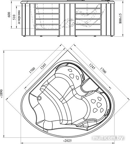 Ванна Radomir Корнелия 170х170 (белый)