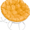 Кресло M-Group Папасан пружинка 12040111 (белый/желтая подушка)