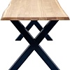 Кухонный стол Buro7 Икс 150 (с обзолом, дуб натуральный/черный)