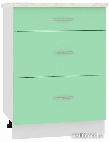 Шкаф напольный Кортекс-мебель Корнелия Мара НШ60р3ш (салатовый-марсель)