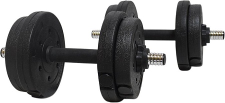 Гантели с грифом для штанги TREX Sport композитные с соединительным грифом 2x5 кг