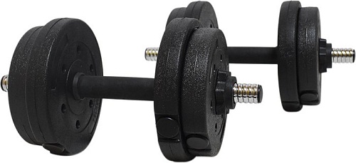 Гантели с грифом для штанги TREX Sport композитные с соединительным грифом 2x5 кг