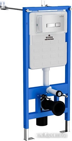 Унитаз подвесной Roxen Porto One Rimless 6 в 1 StounFix Slim 636623 (белое стекло)