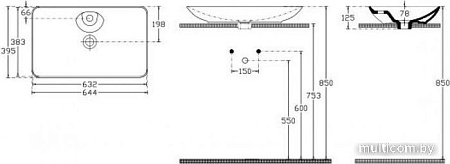 Умывальник Isvea Sistema Y Clear 10SY50065M