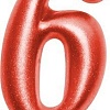 Свеча для торта Мультидом Овал Цифра 6 МС5-36 (красный)