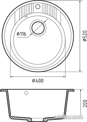 Кухонная мойка GranFest GF-R520 (кашемир)