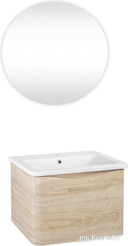 Runo Тумба с умывальником Runo Тоскана 80 + Никсон 80 (подвесная, светлое дерево)