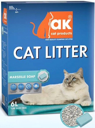 Наполнитель для туалета AK Cat Марсельское мыло (6 л)