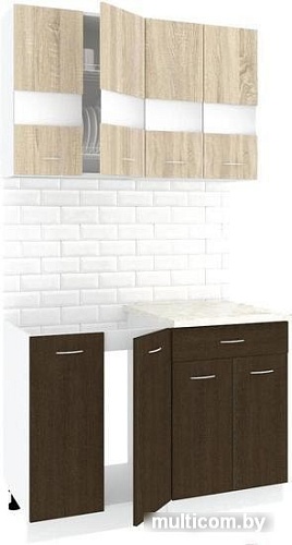 Кухня Кортекс-мебель Корнелия Экстра 1.2м (дуб сонома/венге/королевский опал)