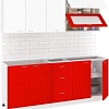 Кухня Кортекс-мебель Корнелия Мара 2.0 без столешницы (белый/красный)