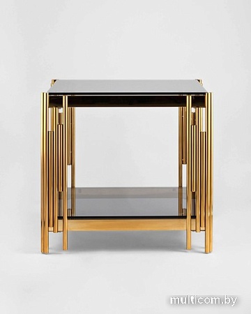 Журнальный столик Stool Group Гэтсби 55x55 EET-027-TG-1 (стекло smoke/сталь золото)
