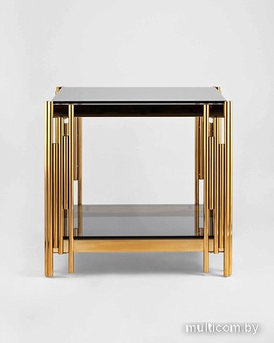 Журнальный столик Stool Group Гэтсби 55x55 EET-027-TG-1 (стекло smoke/сталь золото)