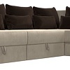 Угловой диван Лига диванов Майами Long 92 правый (микровельвет бежевый/подушки коричневые)