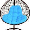 Подвесное кресло M-Group XL 11120203 (коричневый ротанг/голубая подушка)