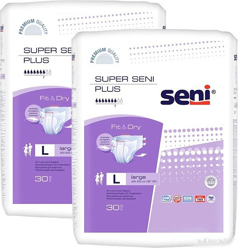 Подгузники для взрослых Seni Super Plus Large (2x30шт)