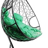 Подвесное кресло M-Group Для двоих 11450304 (серый ротанг/зеленая подушка)