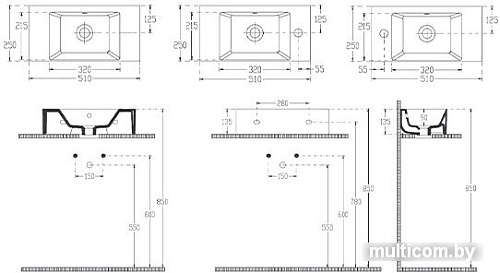 Умывальник Isvea Sistema Z 51 10SF50050 (белый)