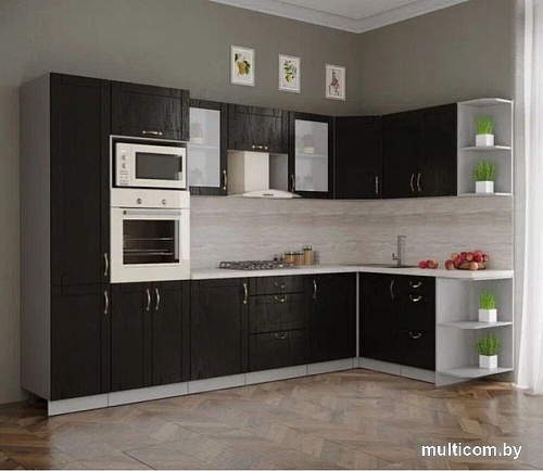 Готовая кухня Интерлиния Мила Крафт 1.68x3.2 правая (дуб английский)