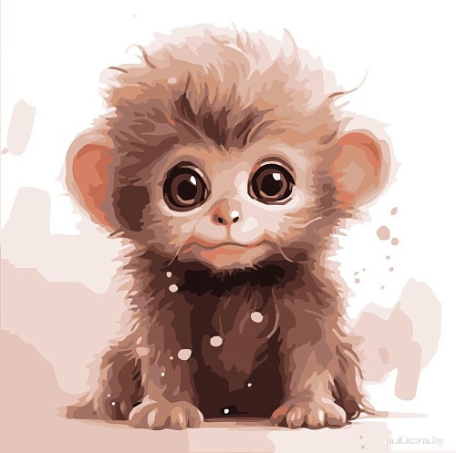 Рыжий кот Малыши-животные Маленькая обезьянка Х-0642