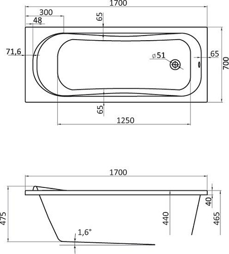 Ванна Santek Тенерифе 160x70 1.WH30.2.357