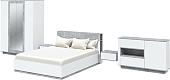 Комплект мебели для спальни Интерлиния Quartz-14 с ПМ (белый платинум/бетон)