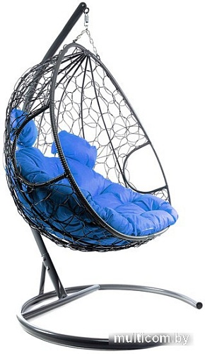 Подвесное кресло M-Group Для двоих 11450310 (серый ротанг/синяя подушка)