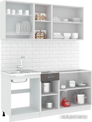 Готовая кухня Кортекс-мебель Корнелия Лира-лайт 1.8м (салатовый/оникс/мадрид)