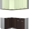 Готовая кухня Интерлиния Мила Лайт 1.2x1.6 без столешницы (салатовый/дуб венге)