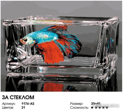 Картина по номерам Белоснежка За стеклом 1174-AS