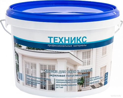 Техникс ВД-АК-1УГ Для окон и дверей 3 кг (белый полуглянцевый)