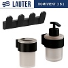 Набор аксессуаров для ванной Lauter 21TS3019 + 21TS3021 + 21TS3009 (Matt Black, 3 предмета)