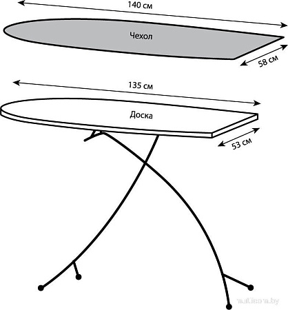 Чехол для гладильной доски Гелеос ХИТ_33 (серебряный)