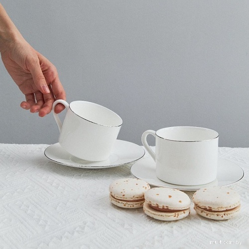 Чашка с блюдцем Mandarin Decor Бланк платинум DS14F10002-250-2W