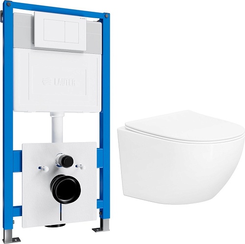 Унитаз подвесной Lauter Sulzdorf с микролифтом и кнопкой смыва 219702J (белый/белый)