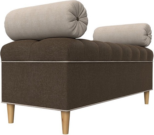 Банкетка Лига диванов Глория 113685 (рогожка коричневый/бежевый/бежевый)