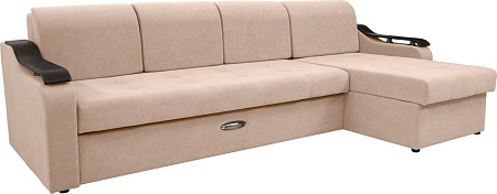 Сириус Лидер-4 с оттоманкой НПБ 300x165 (Eva 33 велюр светло-коричневый)