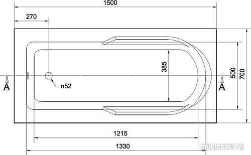 Ванна Cersanit Santana 150x70