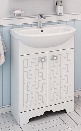 Runo Тумба с умывальником Runo Авила 60 + Уют 60 (напольная)