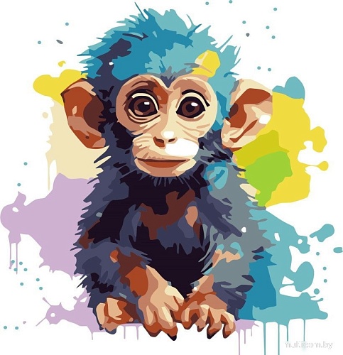 Рыжий кот Малыши-животные Красочная обезьянка Х-0634