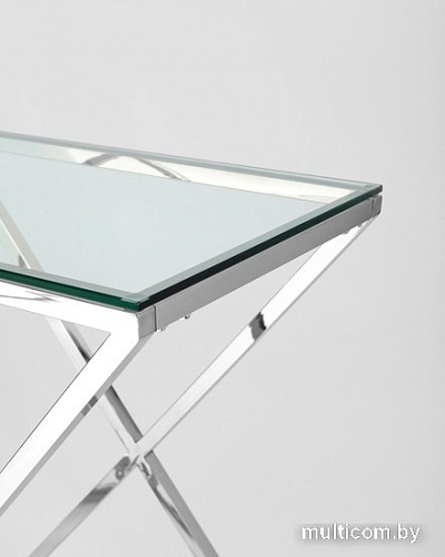Консольный стол Stool Group Инсигния 120x40 ECST-026 (прозрачное стекло/сталь серебристый)