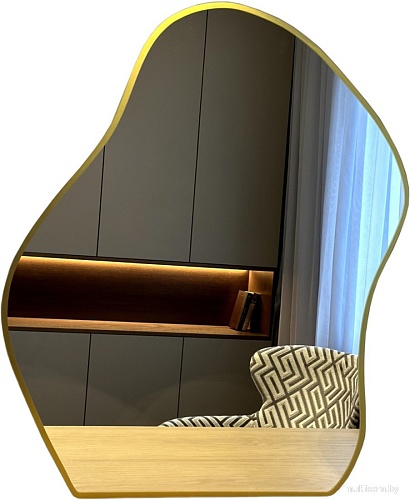 Зеркало eMZe 76x92 LED.CLOUD.UV.76.92.AUR.4K (золотистый с УФ-окантовкой и подсветкой)